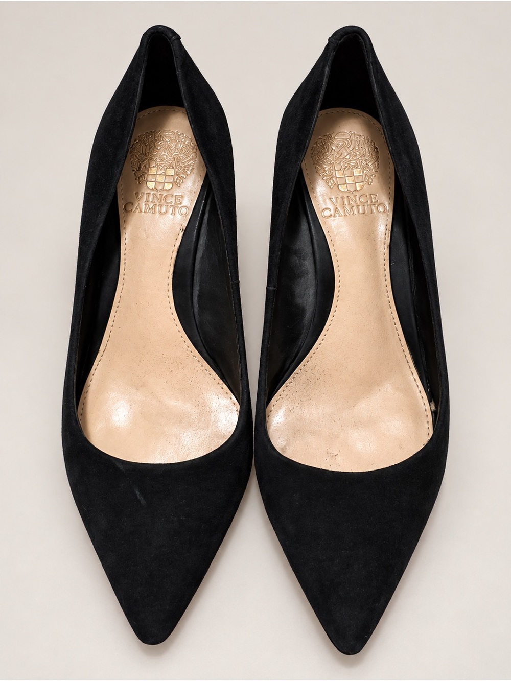Vince Camuto Black Pointed-Toe Suede Pumps